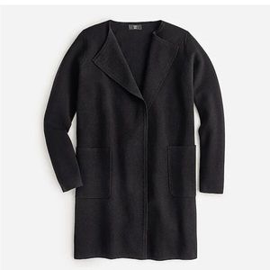 J Crew 365 Juliette Collarless Sweater Blazer Duster Cardigan Black Size L